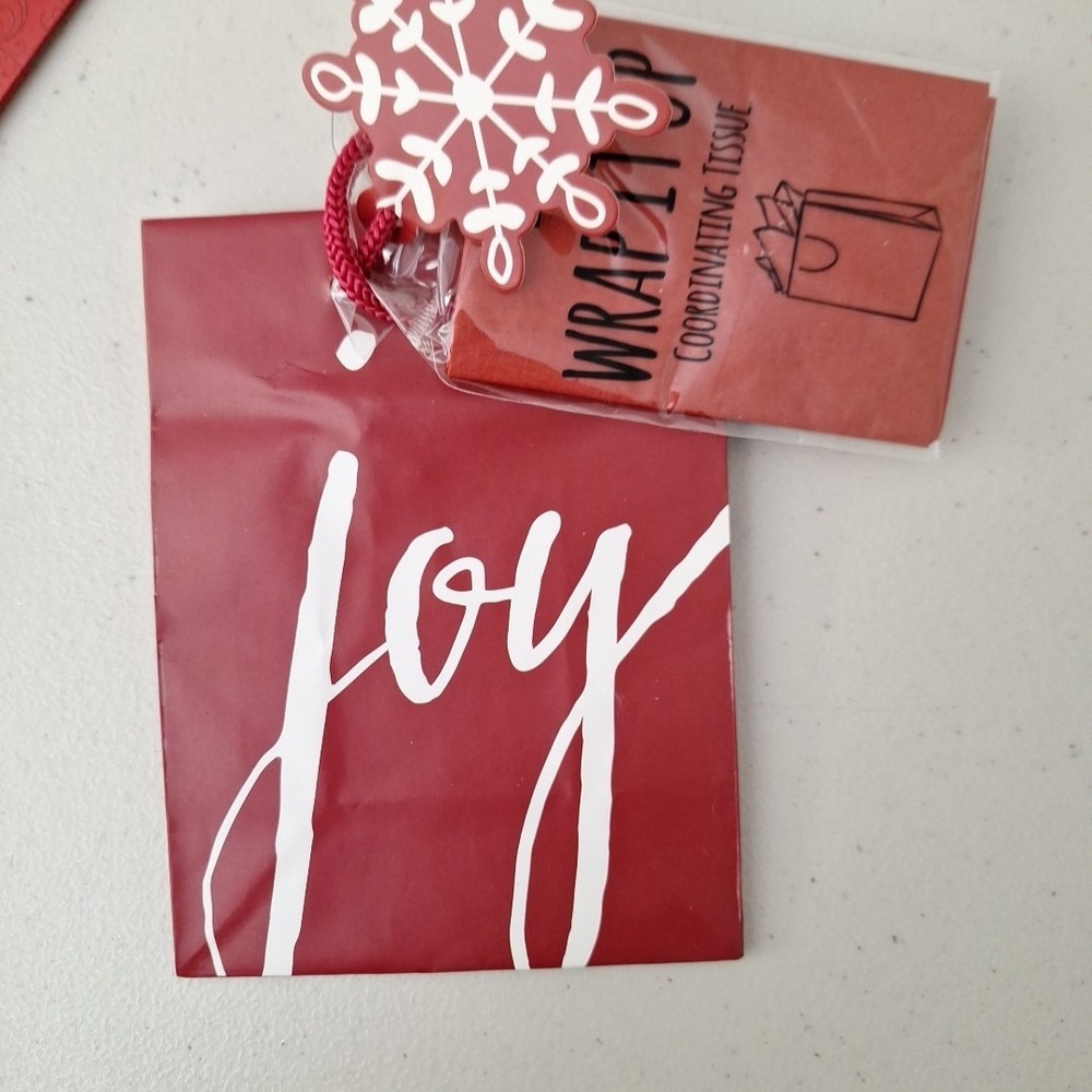 LOT OF 8 NEW VINTAGE CHRISTMAS GIFT BAGS w/ Tags and Tissue Paper 5.5" x 4.25" - Picture 4 of 10